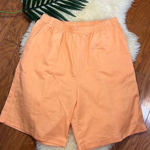 Vintage Peach Bon Worth Shorts/ High Waisted/ Elastic Waist/ Pockets / Medium